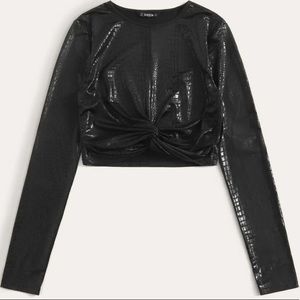 SHEIN black cropped shirt.